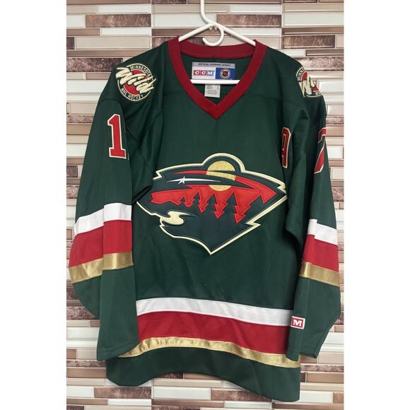 Vintage Minnesota Wild NHL Jersey Large #17 Kuba CCM Green - Picture 1 of 6